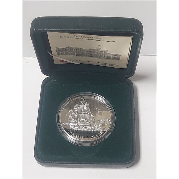 1999 Proof Silver Dollar. Commemorates the 225th Anniversary of the Spanish vessel The Santiago visi