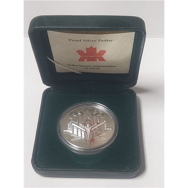 2000 Proof Silver Dollar. Voyage of Discovery. Sterling Silver. Includes COA and housed in its origi