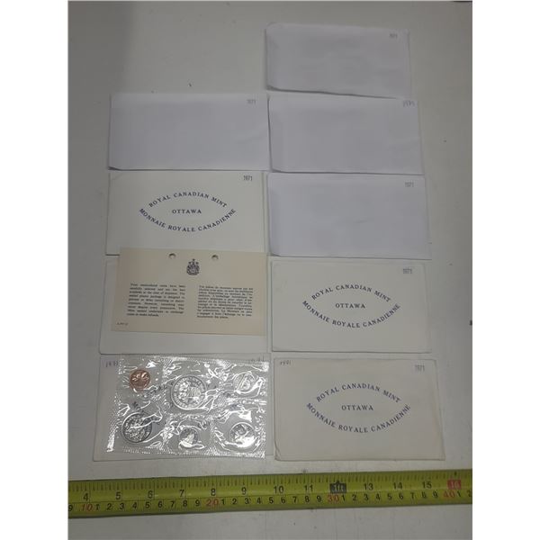 Lot of 9 1969 Proof Like sets, 5 with certificates and original envelopes, 5 without.