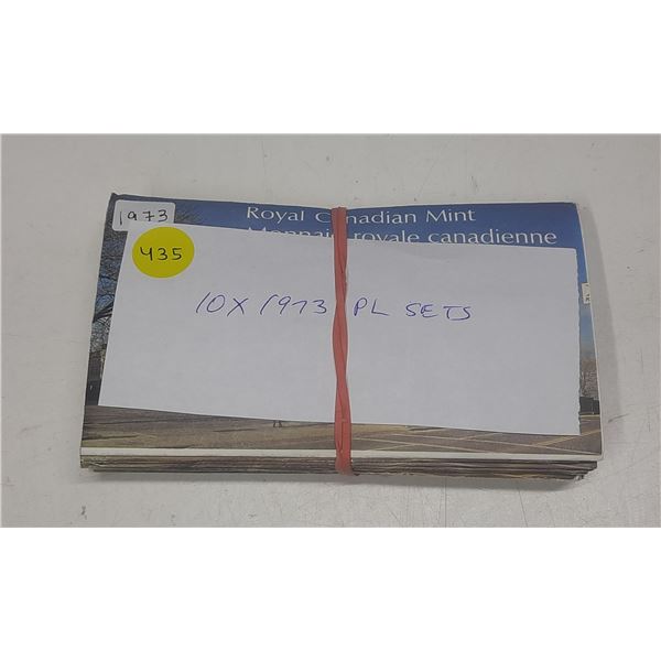 Lot of 10 1973 Proof Like sets, all with certificates and envelopes. 1973 is the 100th Anniversary o
