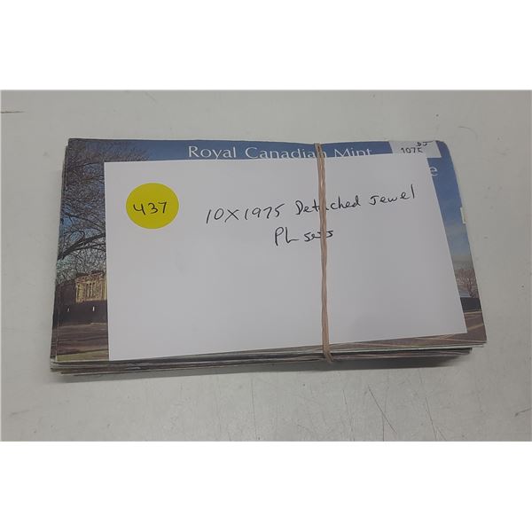 Lot of 10 1975 Proof Like sets, all with COA and envelopes. All the Dollars have Detached Jewels.
