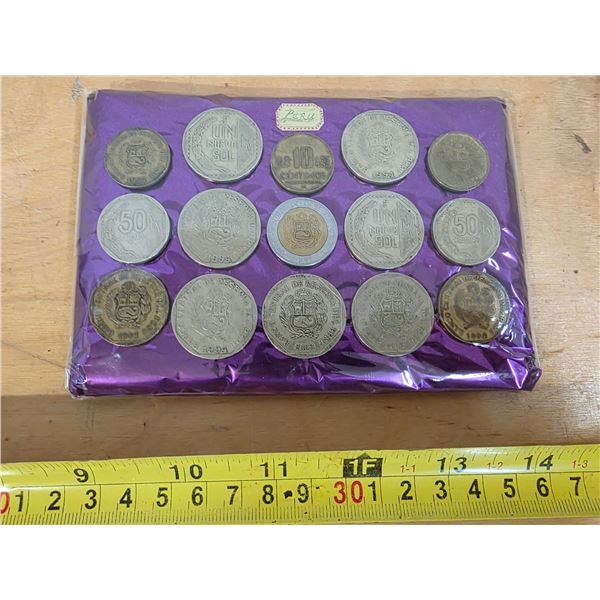 Lot of various coins from peru
