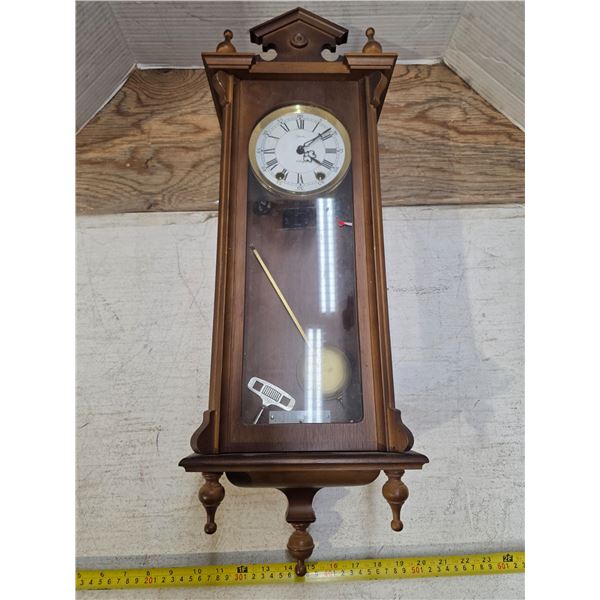 Germany jauch wall clock-27" by 7" by 4"- working with pendulum and key