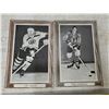 Image 1 : 2- 1964/67 beehive hockey photos with wood grain- phil esposito and ted green