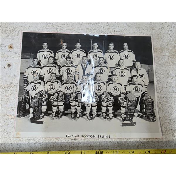 Vintage 1962-63 boston bruins original team photo glossy- 9.5" by 7"