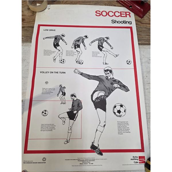 5- soccer game posters by coca cola- 20" by 30"