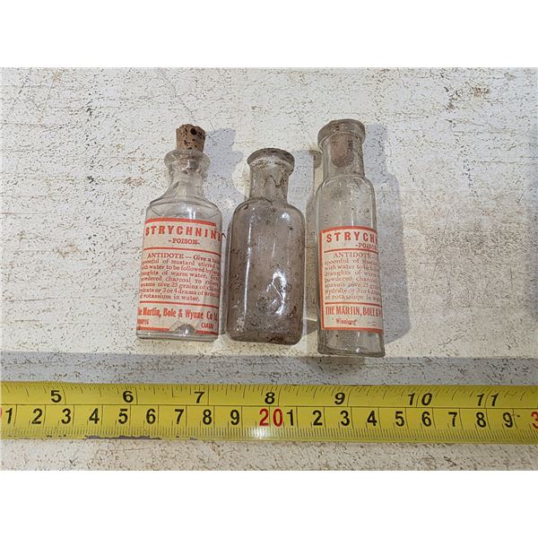 3 poison bottles-  the Martin, bole and wynae