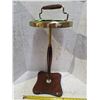 Image 1 : Vintage metal floor standing ashtray with wood base- 22"H