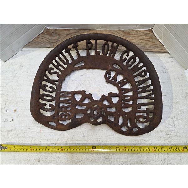 Cockshutt tractor seat- missing letters
