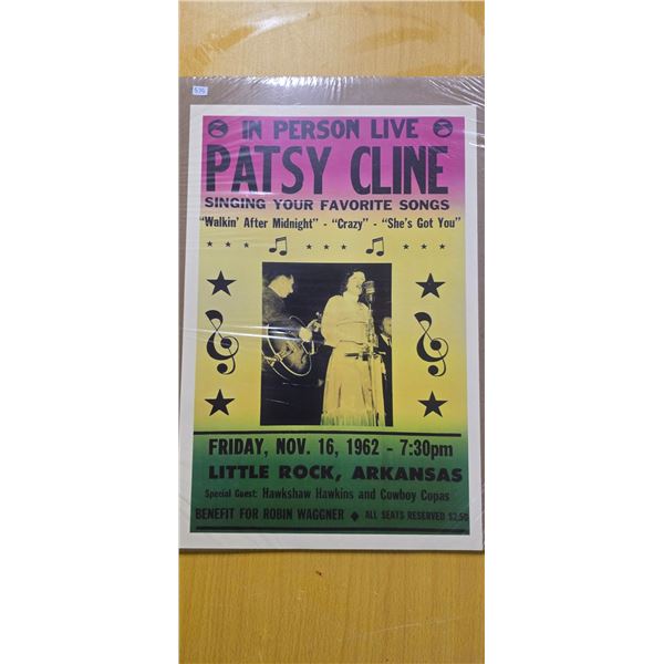 Pastsy Cline concert poster 12"x18"