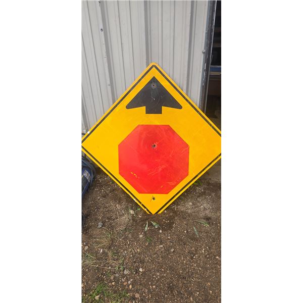 stop sign ahead highway sign 35-1/2"x35-1/2"