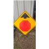 Image 1 : stop sign ahead highway sign 35-1/2"x35-1/2"