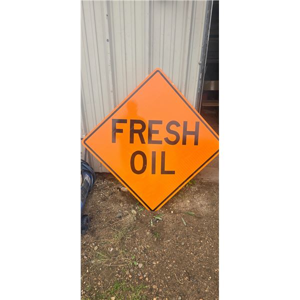 Fresh oil highway sign 35-1/2"x35-1/2"