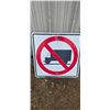 Image 1 : No trucks ahead highway sign 35-1/2"x35-1/2"