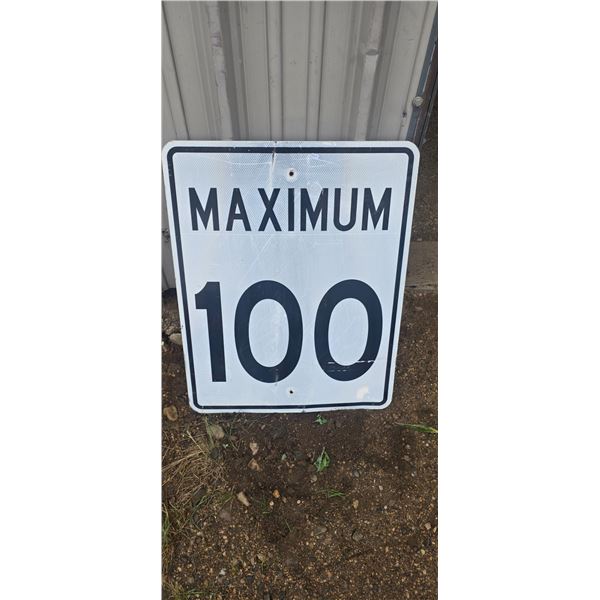 Max 100 highway sign 23-1/2"x29-9/16"