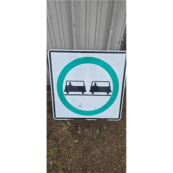Passing allowed highway sign 29-1/2"x29-1/2"