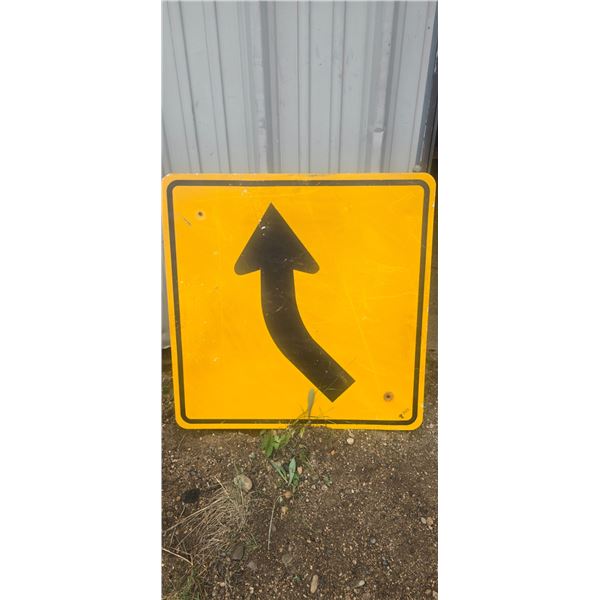 Curve Ahead highway sign 29-1/2"x29-1/2"