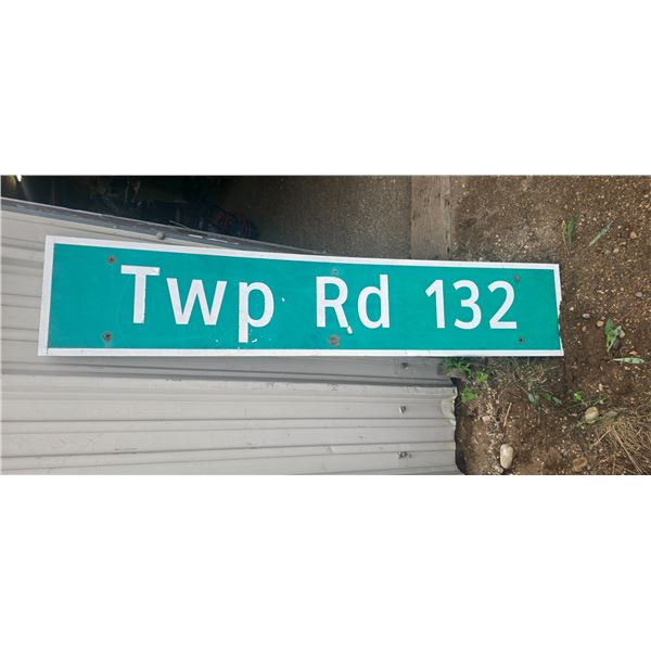 Twp Rd. 132 highway sign 12"x58-1/2"