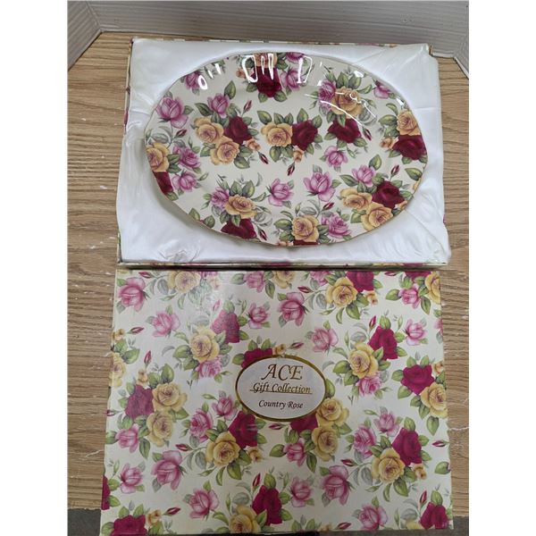 Country rose china plate-Ace gifts- 13"L