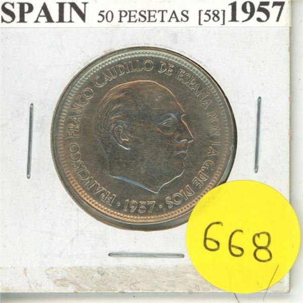 1957 Spain 50 Pesetas.