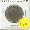 Image 1 : 1957 Spain 50 Pesetas.