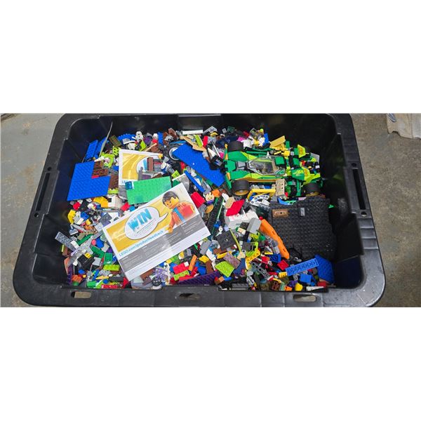 Legos in black tub