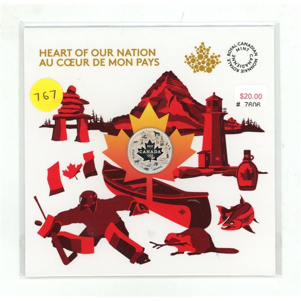 2017 $3 fine silver coin-heart of our nation