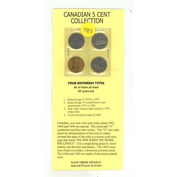 Canadian 5 cent collection