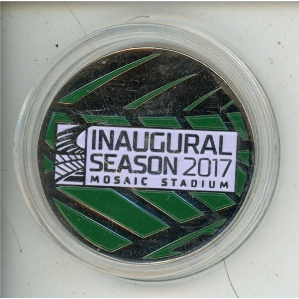 Inaugural season 2017 mosaic stadium-Sk roughrider-football club coin