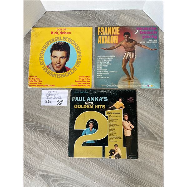 Records - Frankie Avalon - Paul Anka - Rick Nelson