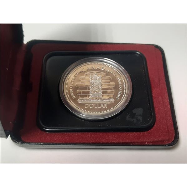 1977 "Throne of the senate" Canadian silver dollar, commemorating the silver jubilee of queen Elizab