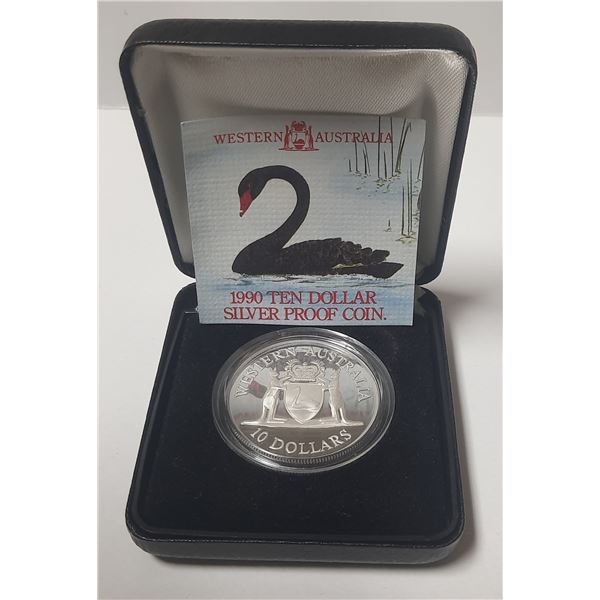 1990 ten dollar-silver proof coin-western Australia