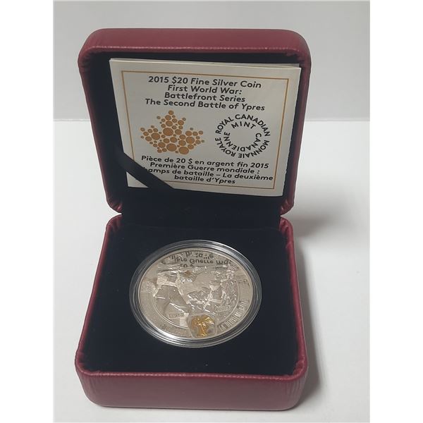 2015 $20 fine silver coin (99.99% pure)