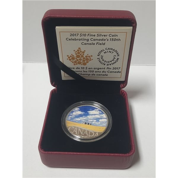 2017 $10 fine silver coin- celebrating Canada's 150th canola field (99.99% pure)