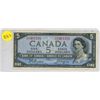 Image 1 : 1954 Canadian $5 bill-R/C1401531