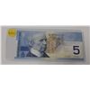 Image 1 : 2002 bank of Canada $5 bill-ANW3934560