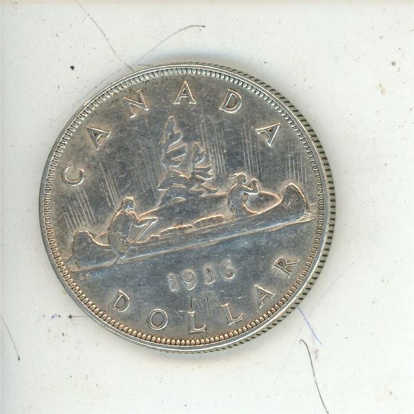 1936 Canadian silver one dollar
