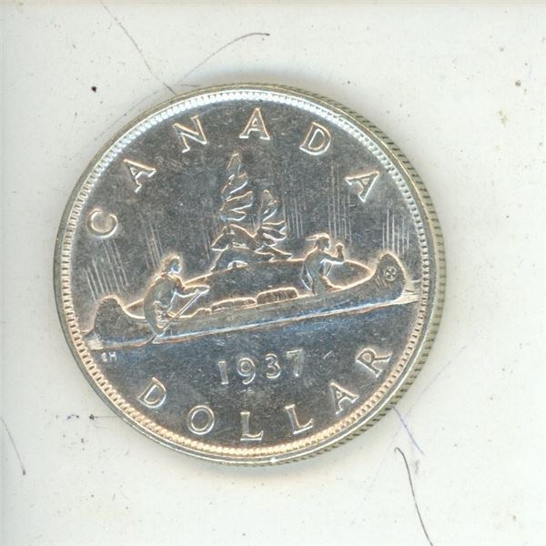 1937 Canadian silver one dollar