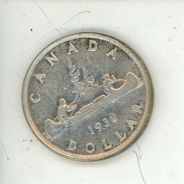 1938 Canadian silver one dollar
