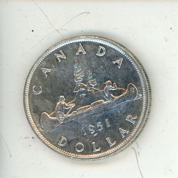 1951 Canadian silver one dollar
