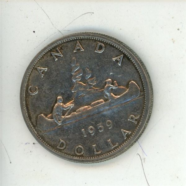 1959 Canadian silver dollar