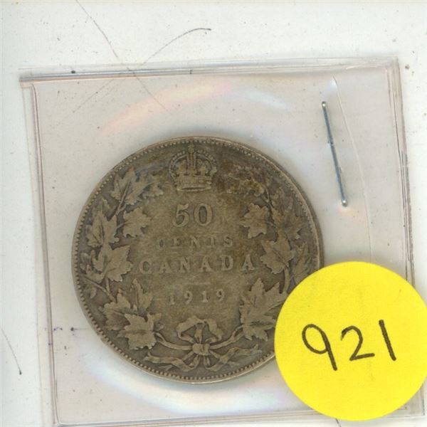 1919 Canada silver 50 cents