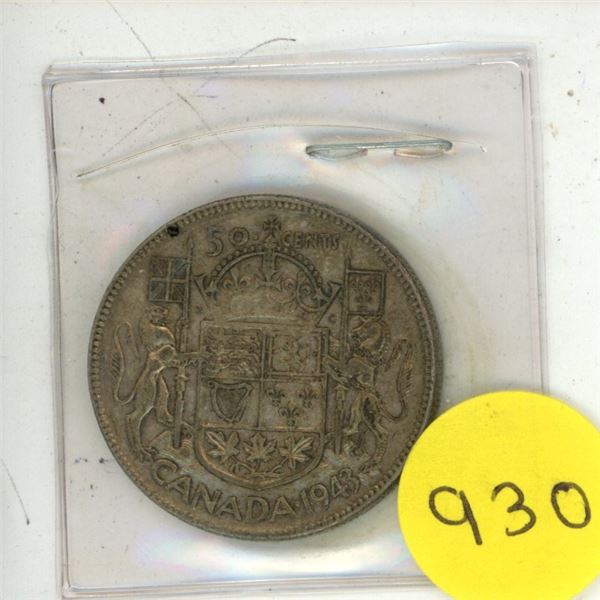 1943 Canadian silver 50 cents