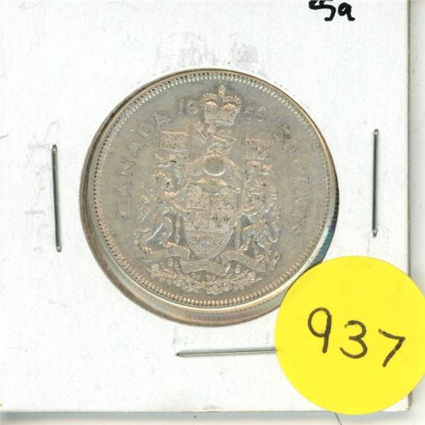 1959 Canadian silver 50 cents