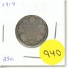Image 1 : 1917 Canadian silver 25 cents