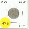 Image 1 : 1945 new foundland silver 5 cents coin