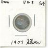 Image 2 : 1907 Canadian silver 5 cents coin