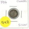 Image 1 : 1916 Canadian silver 5 cents coin