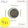 Image 1 : 1920 Canadian silver 5 cents coin