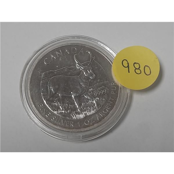 2013 5 dollars-fine silver 1oz argent purr.